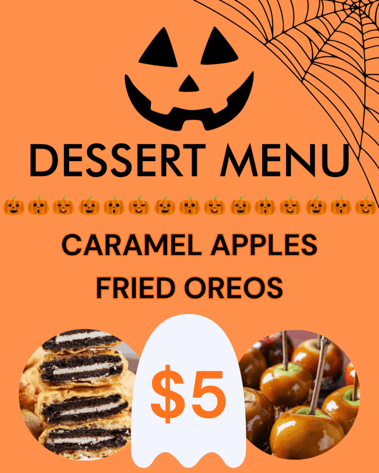 Dessert menu