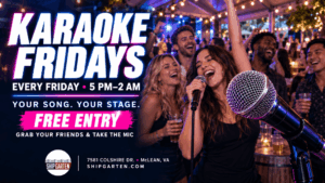 Karaoke Fridays at Shipgarten in McLean Virginia every Friday from 5 PM to 2 AM