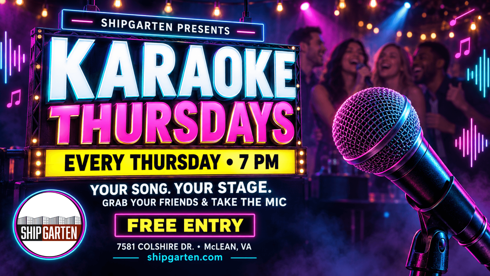 Karaoke Thursdays every week at Shipgarten in McLean Virginia
