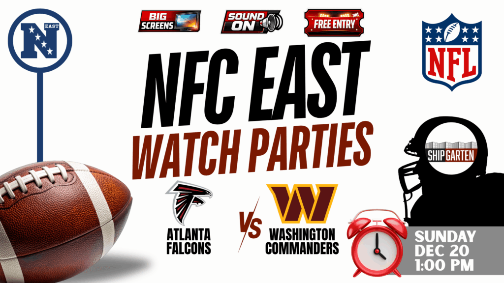Atlanta Falcons vs Washington Commanders watch party at Shipgarten in McLean Virginia on December 20 2026