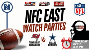 Tampa Bay Buccaneers vs Dallas Cowboys watch party at Shipgarten in McLean Virginia on October 8 2026
