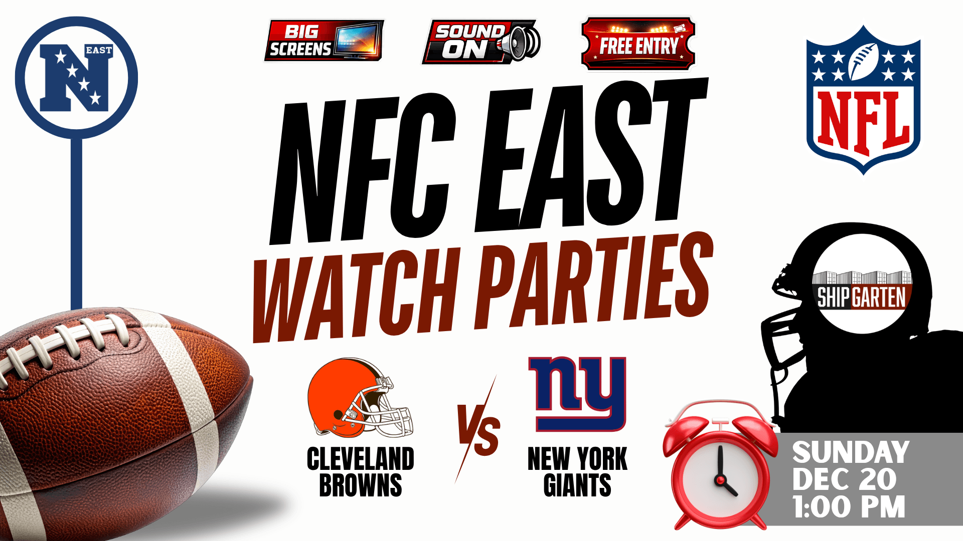 Cleveland Browns vs New York Giants watch party at Shipgarten in McLean Virginia