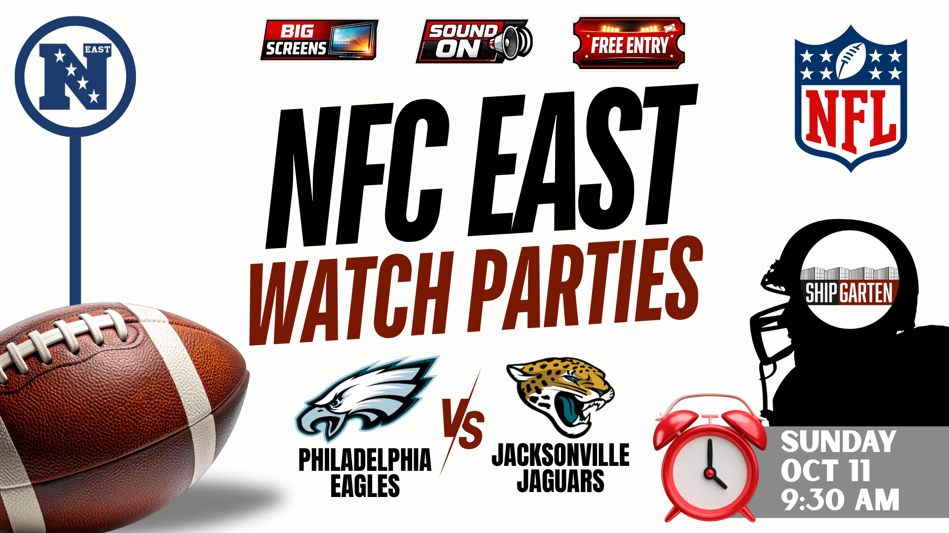 Philadelphia Eagles vs Jacksonville Jaguars watch party at Shipgarten in McLean Virginia