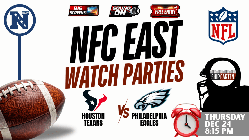 Houston Texans vs Philadelphia Eagles watch party at Shipgarten in McLean Virginia