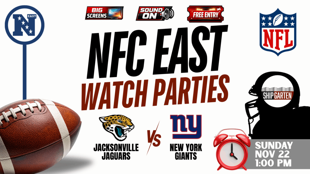 Jacksonville Jaguars vs New York Giants watch party at Shipgarten in McLean Virginia