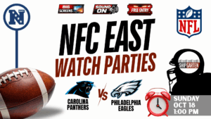 Carolina Panthers vs Philadelphia Eagles NFL watch party at Shipgarten in McLean VA on October 18, 2026 at 1 PM