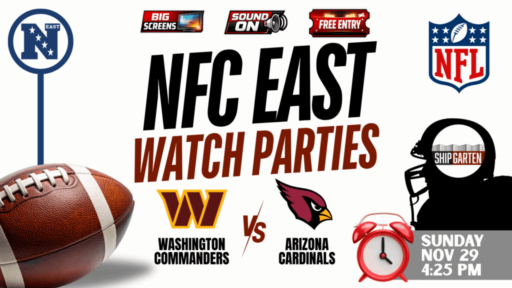 Washington Commanders vs Arizona Cardinals NFL watch party at Shipgarten in McLean, Virginia