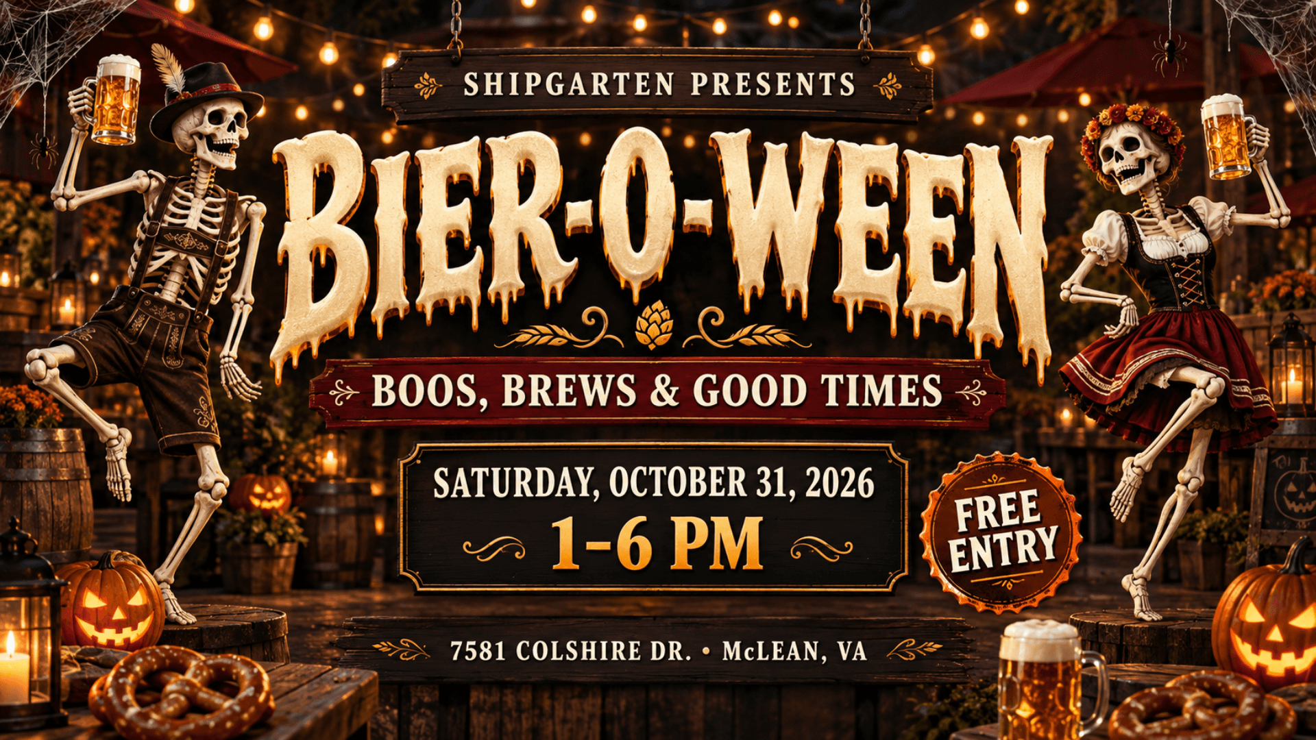 Bier-O-Ween Halloween Festival at Shipgarten in McLean Virginia on October 31, 2026