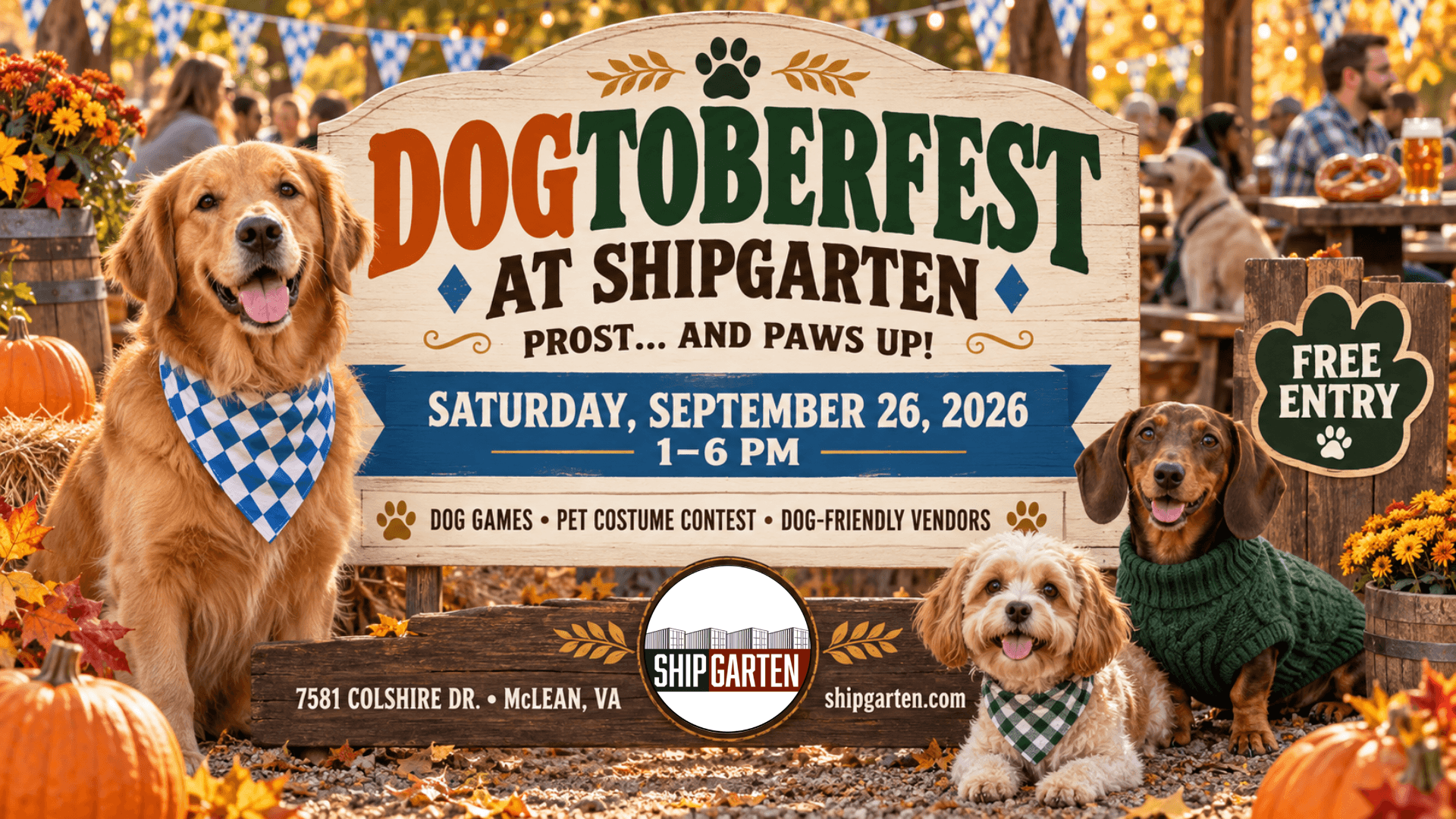 Dogtoberfest at Shipgarten in McLean Virginia on September 26, 2026