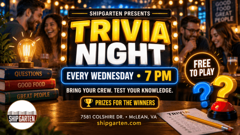 Midweek Trivia Night every Wednesday at Shipgarten in McLean Virginia