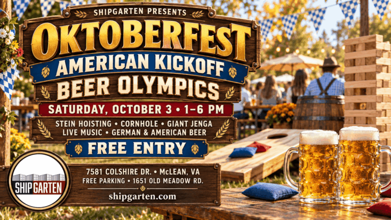 Oktoberfest Beer Olympics at Shipgarten in McLean Virginia on October 3, 2026