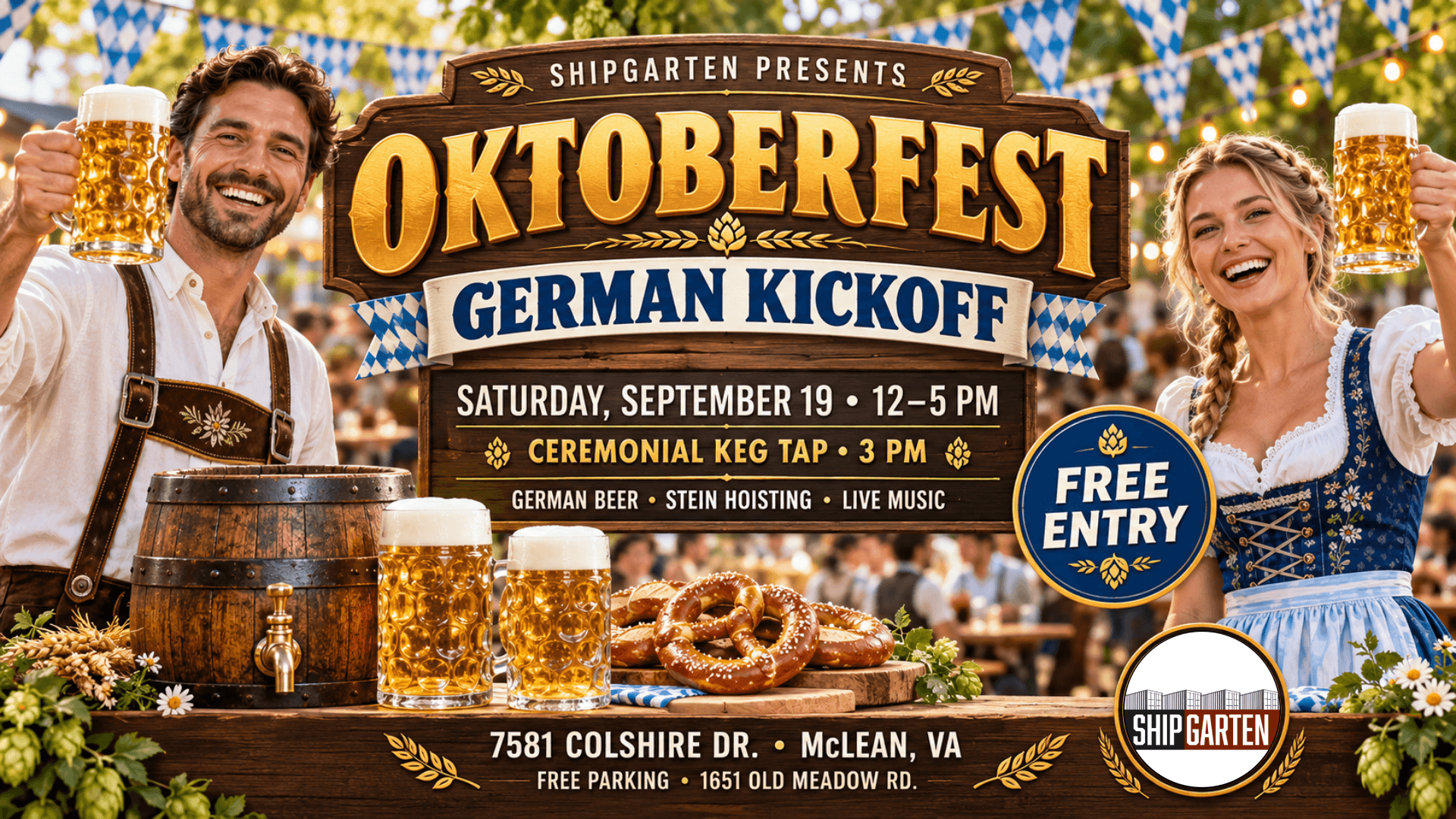Oktoberfest German Kickoff at Shipgarten in McLean Virginia on September 19, 2026